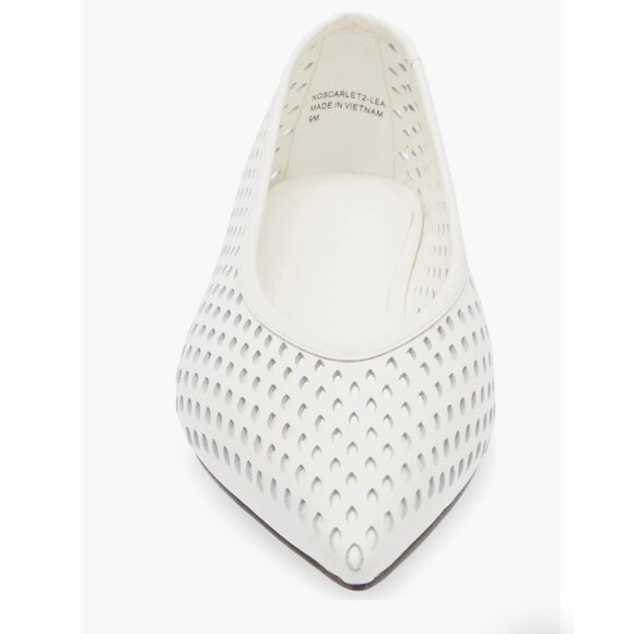 Nordstrom Scarlet Pointed Toe Flat in White Perforated Size 6 - Picture 4 of 14